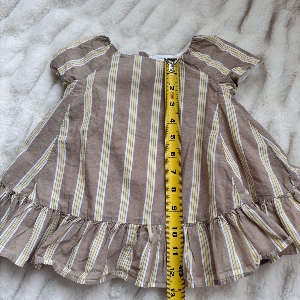 Banana Republic Brown and Cream Striped Blouse with Ruffled Hem - Picture 8 of 12